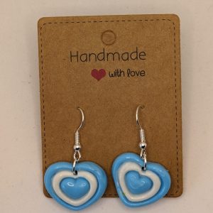 Hartjes oorbellen (blauw)